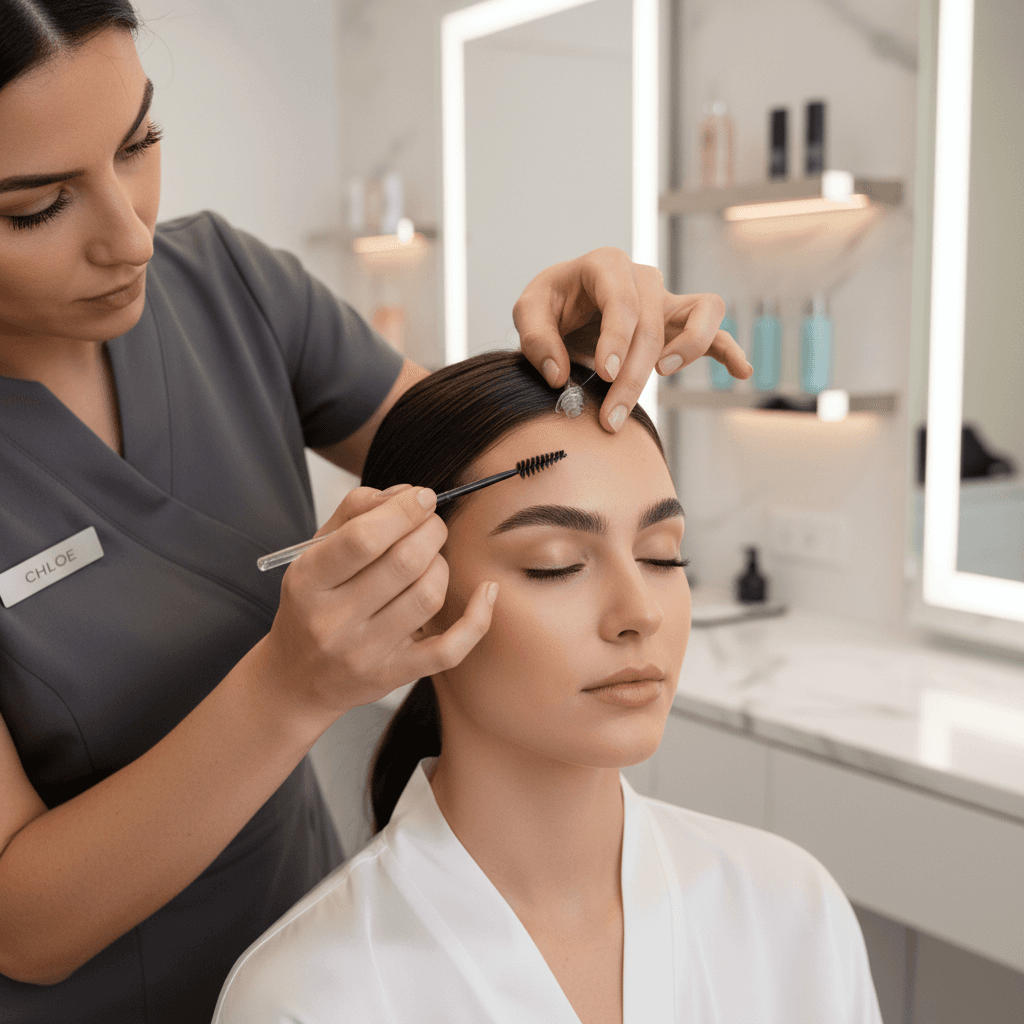 Brow gel application